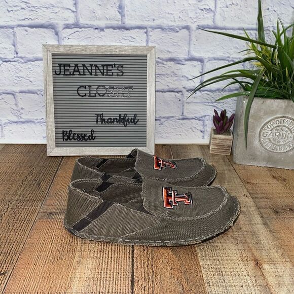 Men's TEXAS TECH Slip On Canvas Loafer Shoes Tan cruzerz NEW - Picture 12 of 12